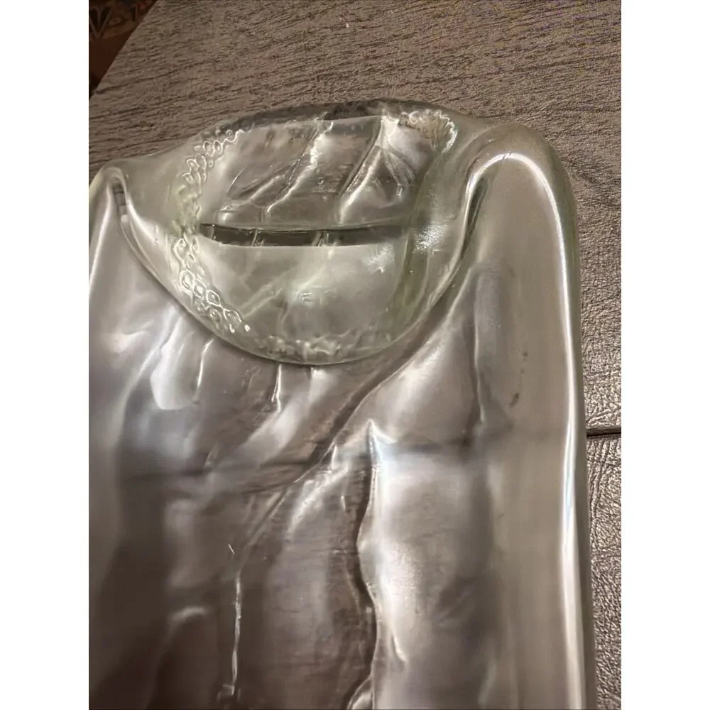 Art Glass Clear Recycled‎ Wine Bottle Cheese Tray Appetizer Food Board 12